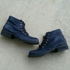 Sam Edelman Dark Blue Lace Up Boots Sz 6.5
